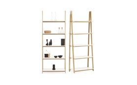 One step up shelf frontview angle action